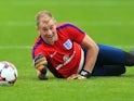Joe Hart in action during an England training session on August 29, 2017