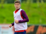 John Stones in action during an England training session on August 29, 2017