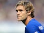 Marcos Alonso in action during the Premier League game between Chelsea and Everton on August 27, 2017