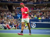 Rafael Nadal in action during the first round of the US Open on August 29, 2017