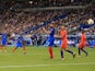 Thomas Lemar scores a long-range goal during the World Cup qualifier between France and the Netherlands on August 31, 2017