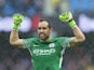 Claudio Bravo celebrates during the Premier League game between Manchester City and Liverpool on September 9, 2017