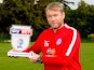 Grant McCann poses with his League One manager of the month award for August 2017