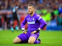 Jack Butland reacts to United taking a brief lead during the Premier League game between Stoke City and Manchester United on September 9, 2017