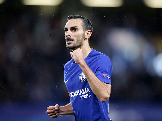 Davide Zappacosta celebrates scoring during the Champions League game between Chelsea and Qarabag on September 12, 2017