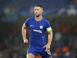 Gary Cahill in action during the Champions League game between Chelsea and Qarabag on September 12, 2017