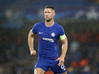 Gary Cahill in action during the Champions League game between Chelsea and Qarabag on September 12, 2017