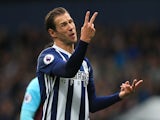 Grzegorz Krychowiak gestures during the Premier League game between West Bromwich Albion and West Ham United on September 16, 2017