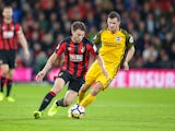 Harry Arter and Pascal Gross in action during the Premier League game between Bournemouth and Brighton & Hove Albion on September 15, 2017