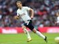 Harry Kane in action during the Premier League game between Tottenham Hotspur and Swansea City on September 16, 2017