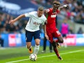 Jan Vertonghen and Tammy Abraham in action during the Premier League game between Tottenham Hotspur and Swansea City on September 16, 2017