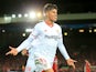 Sevilla forward Joaquin Correa clelebrates scoring for his side during their Champions League Group E clash with Liverpool at Anfield on September 13, 2017