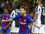 Barcelona forward Lionel Messi celebrates scoring during his side's Champions League group game against Juventus at the Camp Nou on September 12, 2017