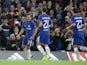 Pedro celebrates scoring during the Champions League game between Chelsea and Qarabag on September 12, 2017