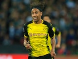 Pierre-Emerick Aubameyang in action during the Champions League game between Tottenham Hotspur and Borussia Dortmund on September 13, 2017