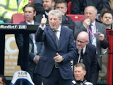 Roy Hodgson inexplicably gives the thumbs-up during the Premier League game between Crystal Palace and Southampton on September 16, 2017