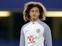 Ethan Ampadu warms up prior to the EFL Cup game between Chelsea and Nottingham Forest on September 20, 2017