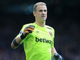 West Ham United goalkeeper Joe Hart in action during his side's Premier League clash with Manchester United on August 13, 2017