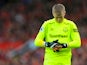 Everton goalkeeper Jordan Pickford reacts after conceding during his side's Premier League clash with Manchester United on September 17, 2017
