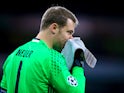 Bayern Munich goalkeeper Manuel Neuer in action for his side during a Champions League match against Arsenal