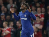 Michy Batshuayi nabs the second during the EFL Cup game between Chelsea and Nottingham Forest on September 20, 2017
