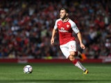 Arsenal wing-back Sead Kolasinac in action during his side's Premier League clash with Bournemouth on September 9, 2017