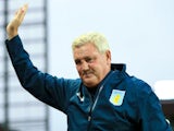 Aston Villa manager Steve Bruce waves to the fans during his side's Championship clash with Wolverhampton Wanderers on October 15, 2016