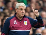 Aston Villa manager Steve 'Cheggars' Bruce gestures on the touchline during his side's Championship clash with Birmingham City on October 30, 2016
