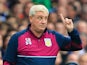 Aston Villa manager Steve 'Cheggars' Bruce gestures on the touchline during his side's Championship clash with Birmingham City on October 30, 2016
