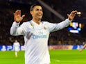 Cristiano Ronaldo celebrates scoring during the Champions League game between Borussia Dortmund and Real Madrid on September 26, 2017
