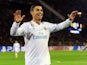 Cristiano Ronaldo celebrates scoring during the Champions League game between Borussia Dortmund and Real Madrid on September 26, 2017