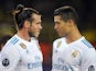 Gareth Bale and Cristiano Ronaldo have a chat during the Champions League game between Borussia Dortmund and Real Madrid on September 26, 2017