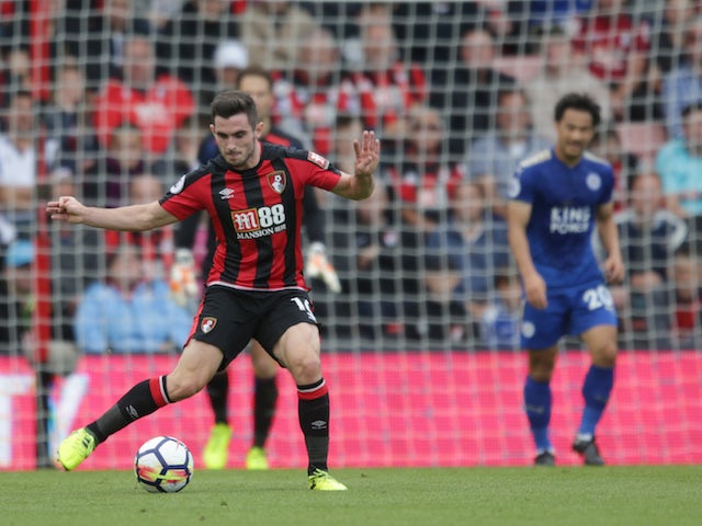 Bournemouth midfielder Lewis Cook in action during his side's Premier League clash with Leicester City at the Vitality Stadium on September 30, 2017