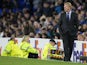 Everton manager Ronald Koeman patrols the touchline during his side's Europa League clash with Apollon Limassol at Goodison Park on September 28, 2017