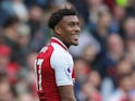 Arsenal attacker Alex Iwobi in action during his side's Premier League clash with Brighton & Hove Albion at the Emirates Stadium on October 1, 2017