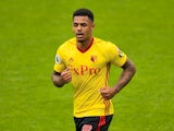 Watford striker Andre Gray in action during his side's Premier League clash with Liverpool on August 12, 2017
