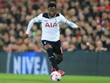 Tottenham Hotspur winger Georges-Kevin Nkoudou in action during his side's EFL Cup clash with Liverpool