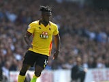 Watford striker Isaac Success in action during his side's Premier League clash with Tottenham Hotspur on April 8, 2017