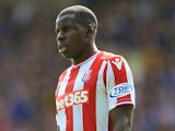 Kurt Zouma in action for Stoke City during a Premier League clash with Everton in 2017-18