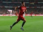 Andre Silva celebrates the second during the World Cup qualifier between Portugal and Switzerland on October 10, 2017