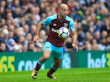 Pablo Zabaleta in action for West Ham United in a 2017-18 Premier League match