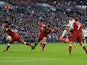 Dele Alli scores his side's third during the Premier League game between Tottenham Hotspur and Liverpool on October 22, 2017