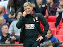 Eddie Howe watches his side go down again during the Premier League game between Tottenham Hotspur and Bournemouth on October 14, 2017