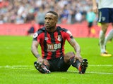 Jermain Defoe has a breather during the Premier League game between Tottenham Hotspur and Bournemouth on October 14, 2017