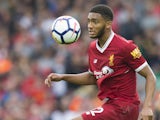 Joe Gomez looks concerned during the Premier League game between Liverpool and Manchester United on October 14, 2017