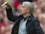 Jose Mourinho is bent out of all recognition during the Premier League game between Liverpool and Manchester United on October 14, 2017
