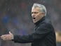 Jose Mourinho shouts during the Premier League game between Huddersfield Town and Manchester United on October 21, 2017