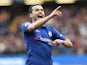 Pedro celebrates scoring the opener during the Premier League game between Chelsea and Watford on October 21, 2017
