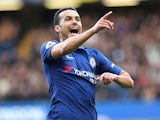 Pedro celebrates scoring the opener during the Premier League game between Chelsea and Watford on October 21, 2017