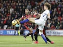 David Luiz and Benik Afobe in action during the Premier League game between Bournemouth and Chelsea on October 28, 2017